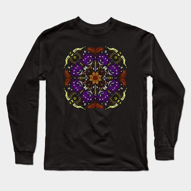 Dungeons and Dragons Beholder Mandala Color Version Long Sleeve T-Shirt by podmastermike